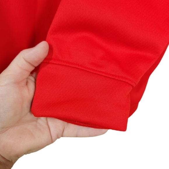 Adidas Climawarm Hoodie Mens Red w Black Logo, sz L - Picture 9 of 9